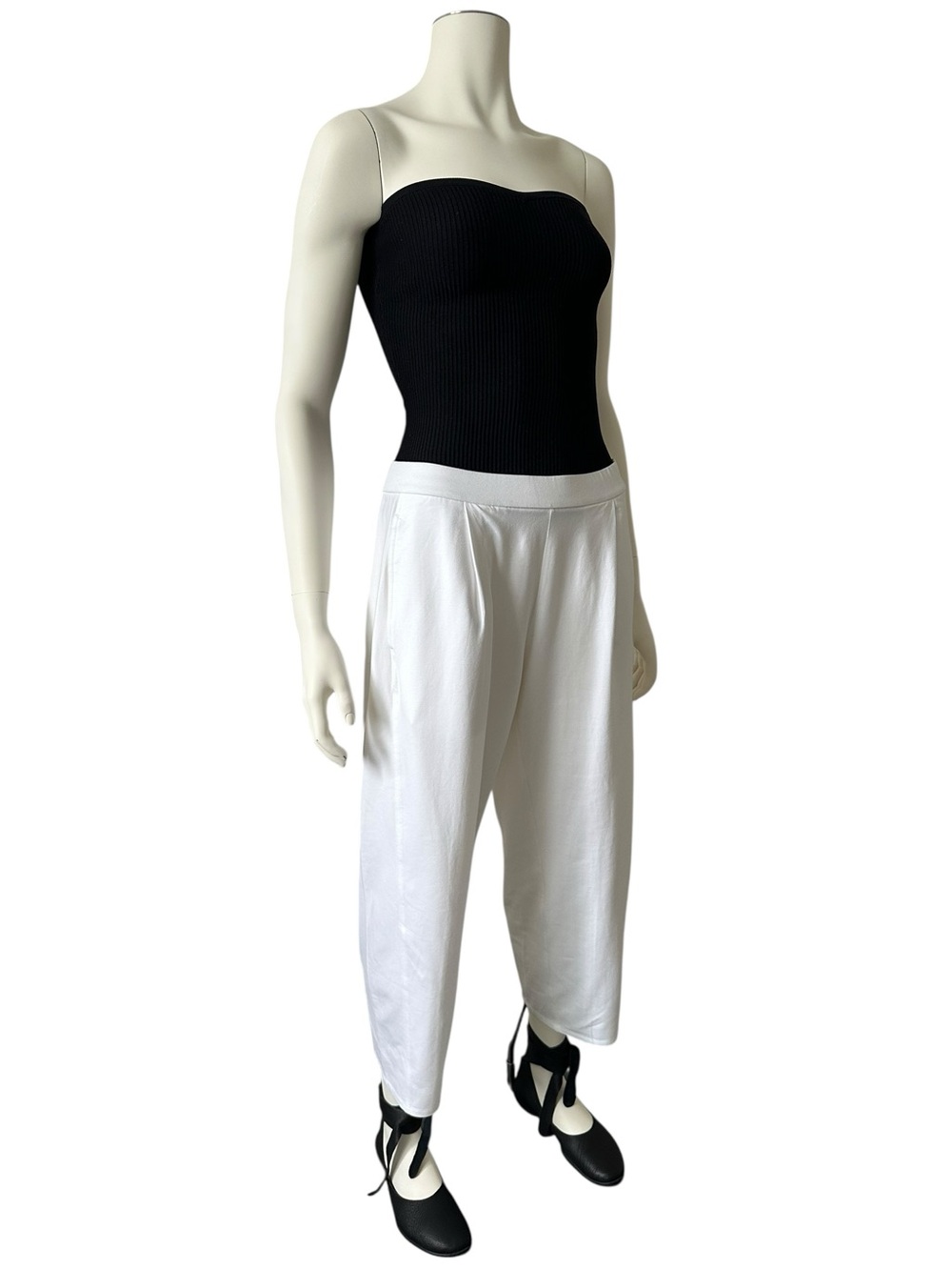 Eileen Fisher White Organic Cotton Lantern Pant size S